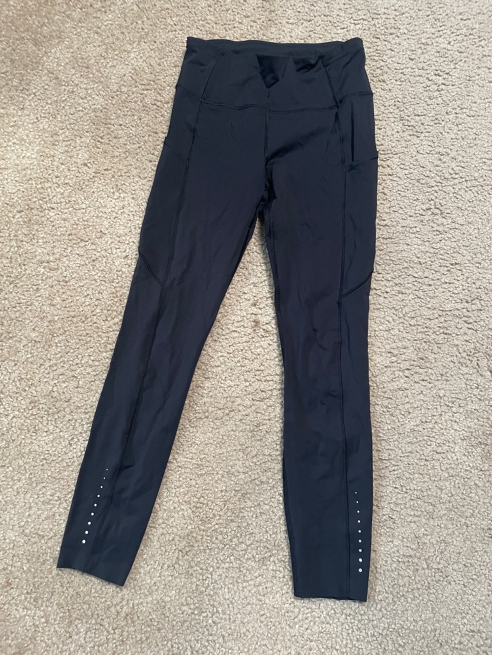 Black High-Waist Athletic Leggings with Ankle Stud Detail lululemon